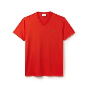 Lacoste Orange Pima Cotton T-Shirt, Size 7 (XXL)